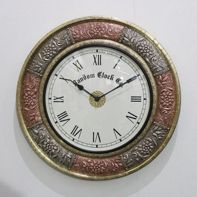 Ornexa Brass Analog Wall Clock media 6