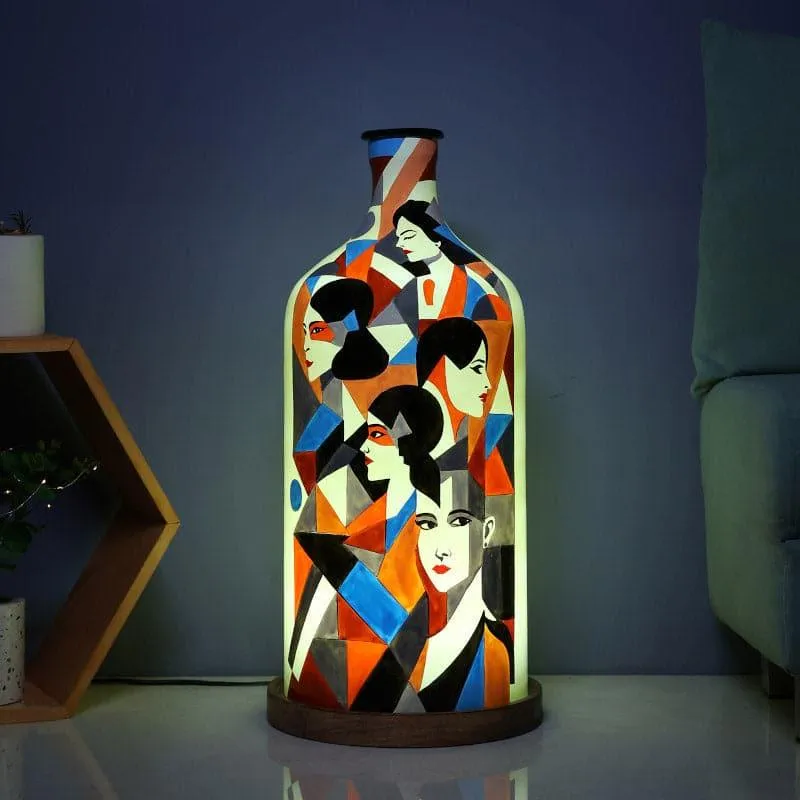Feminine Phase Hand Painted Floor Lamp media 1