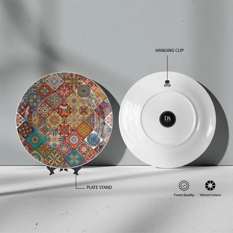 Ethnic Mandala Tiles Wall Plate - Red media 6
