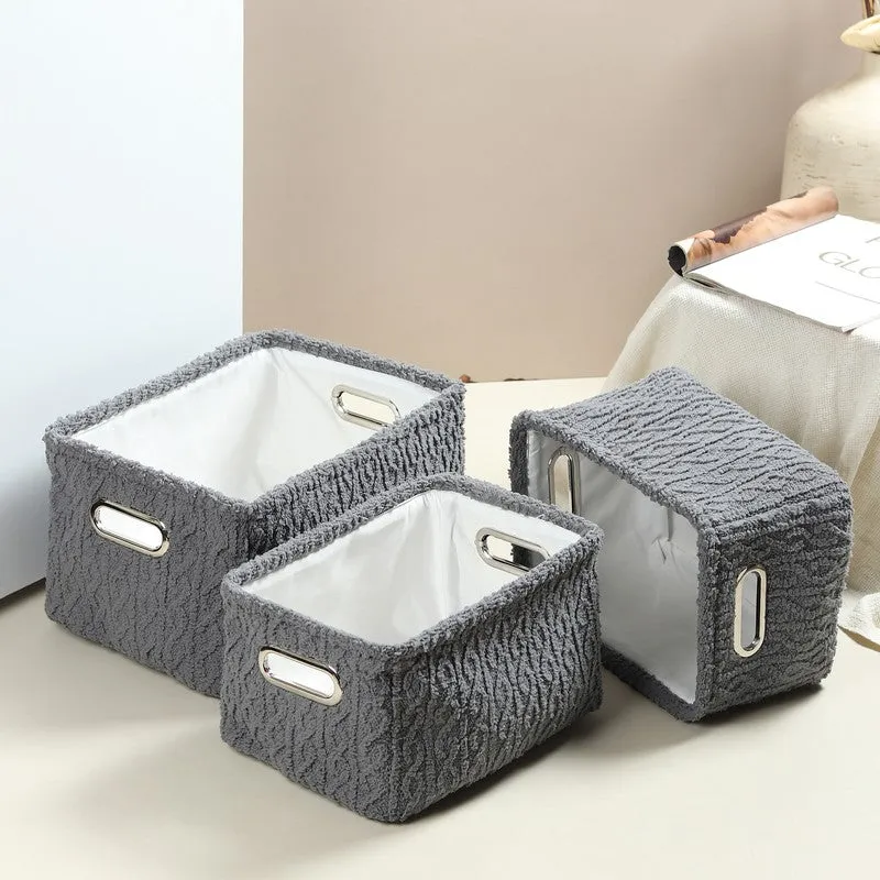 UrbanNest Fabric Storage Basket (Black) - Set Of Three media 3