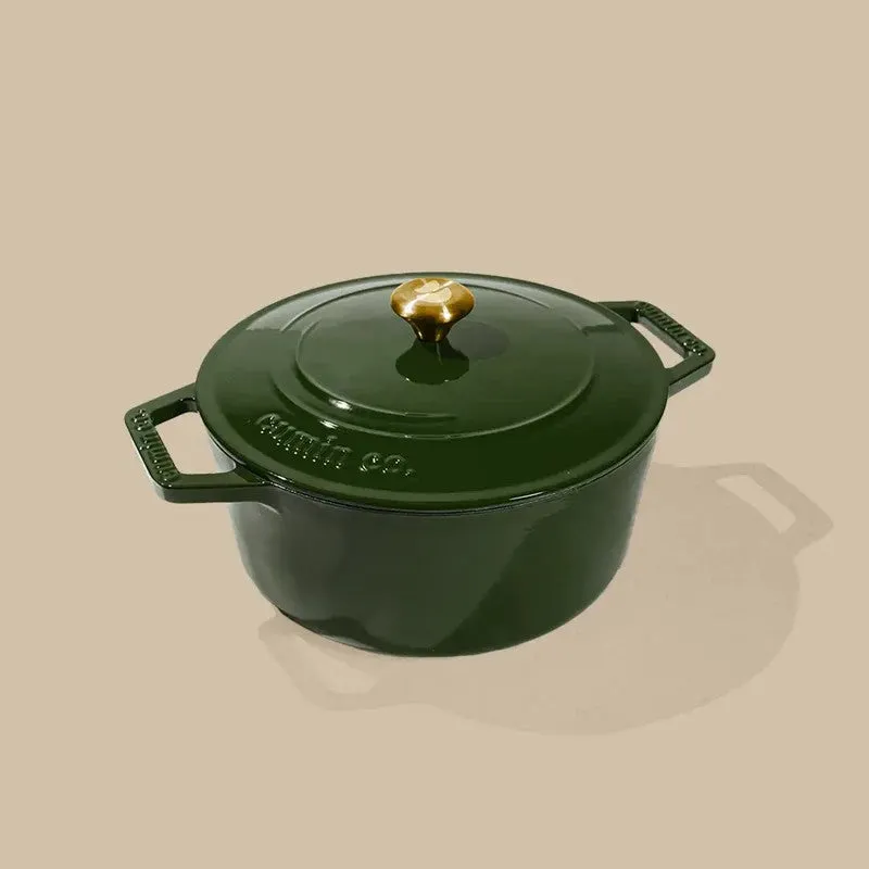 Cumin Co Enamel Cast Iron Cooking Pot (2500 mL) - Green media 3