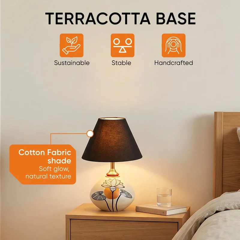 Silver Bloom Terracotta Table Lamp - Multicolor media 11