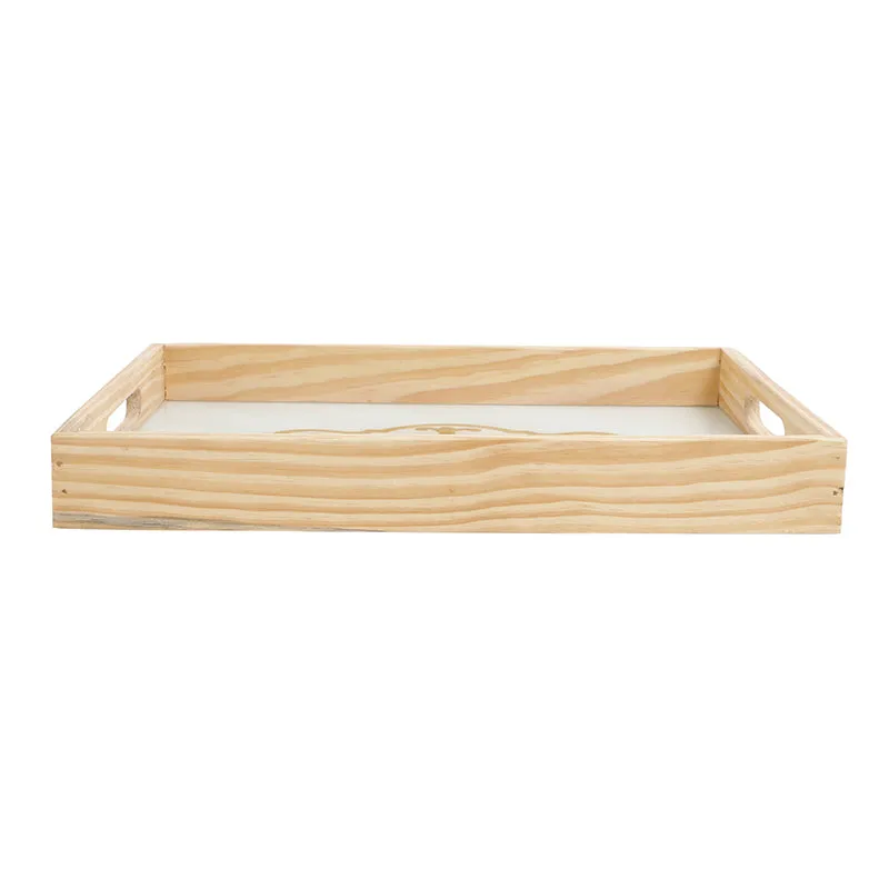 Nathaniel Embossed Serving Tray - White & Gold media 3