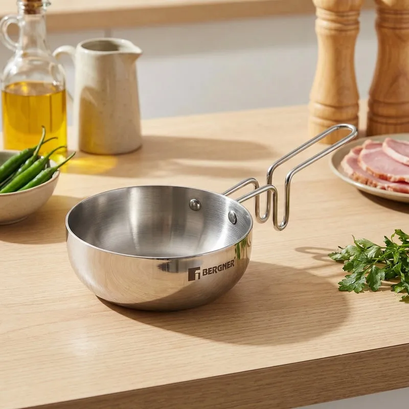 Bergner Argent Triply Stainless Steel Tadka Pan - 12 CM media 1