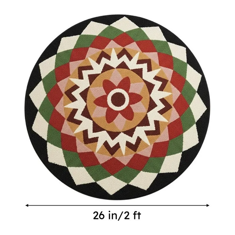 Onyx Mandala Rangoli Micro Fibe Rug media 7