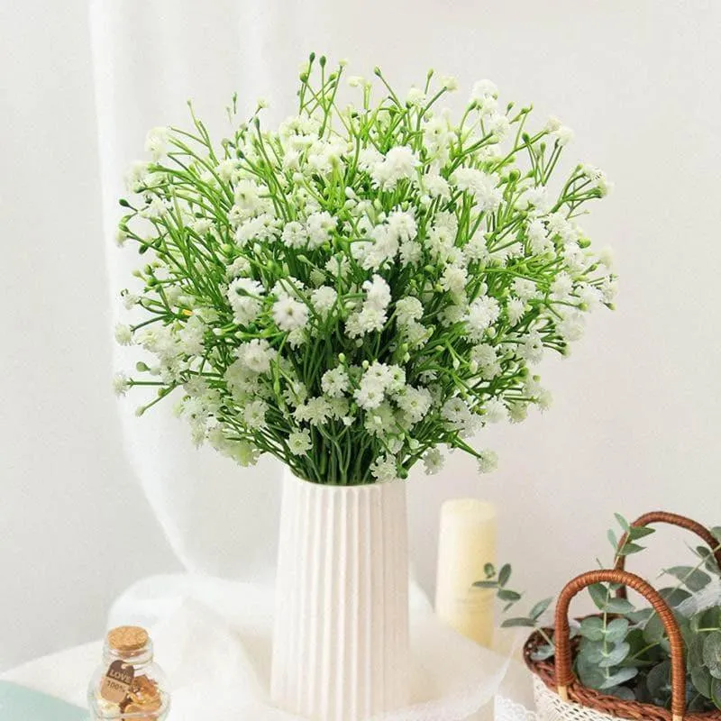 Faux Millet Grass Flower Bunch - White media 3