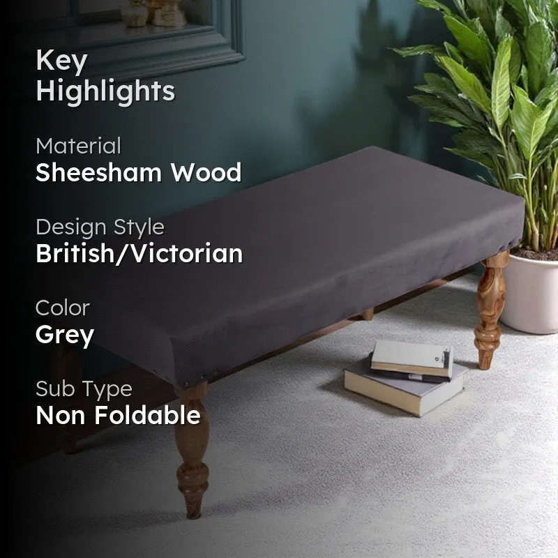 Dunex Sheesham Wooden Bench - Grey media 2
