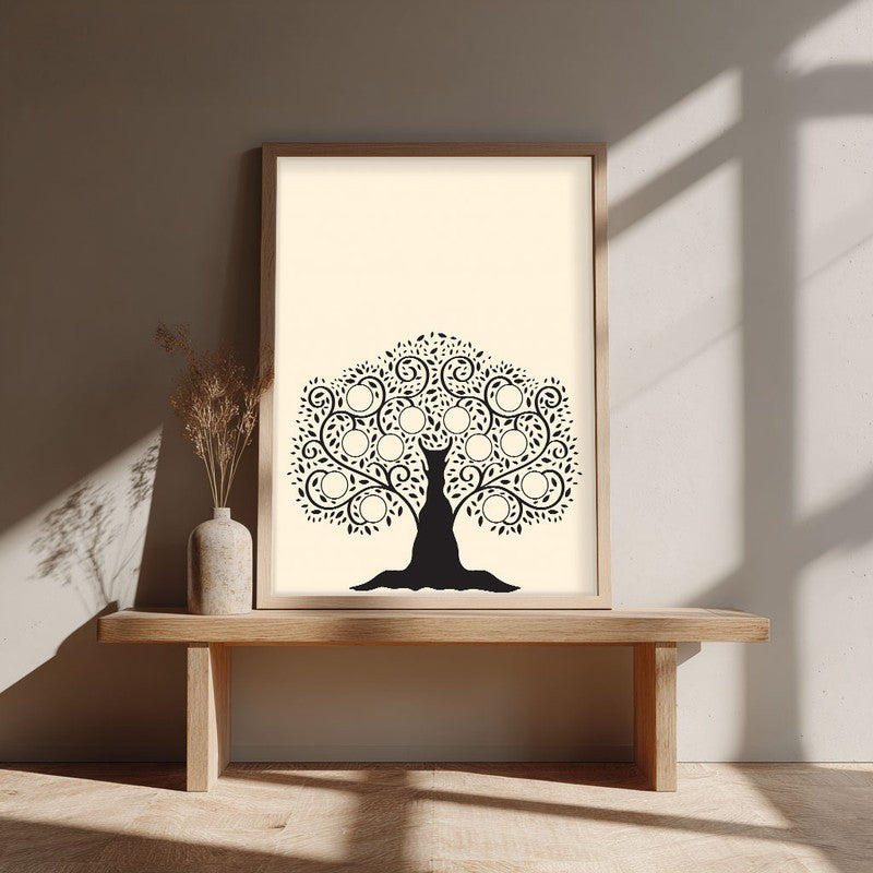 Shilpa Tharu Archival Paper Wall Art - Natural Brown Frame