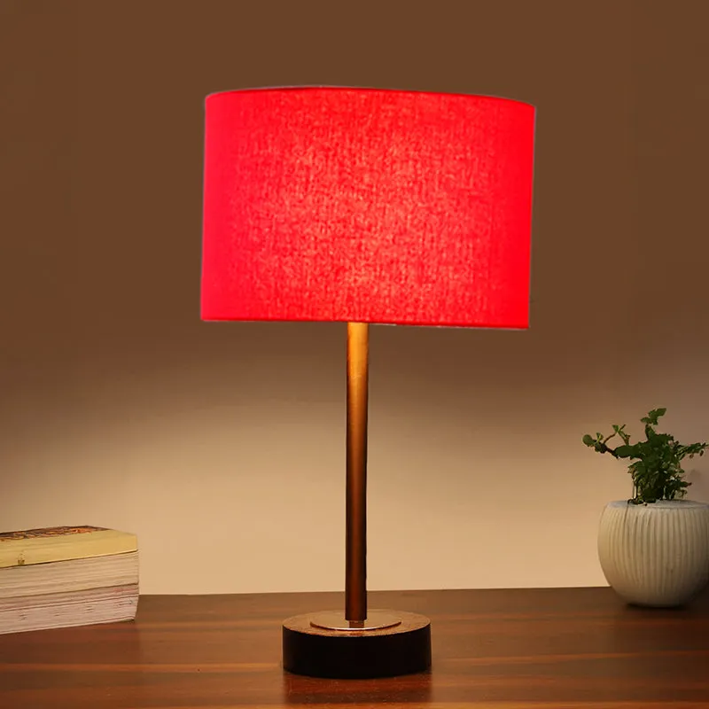 Cotin I Rodin Wooden Table Lamp - Red,Copper,Brown media 1