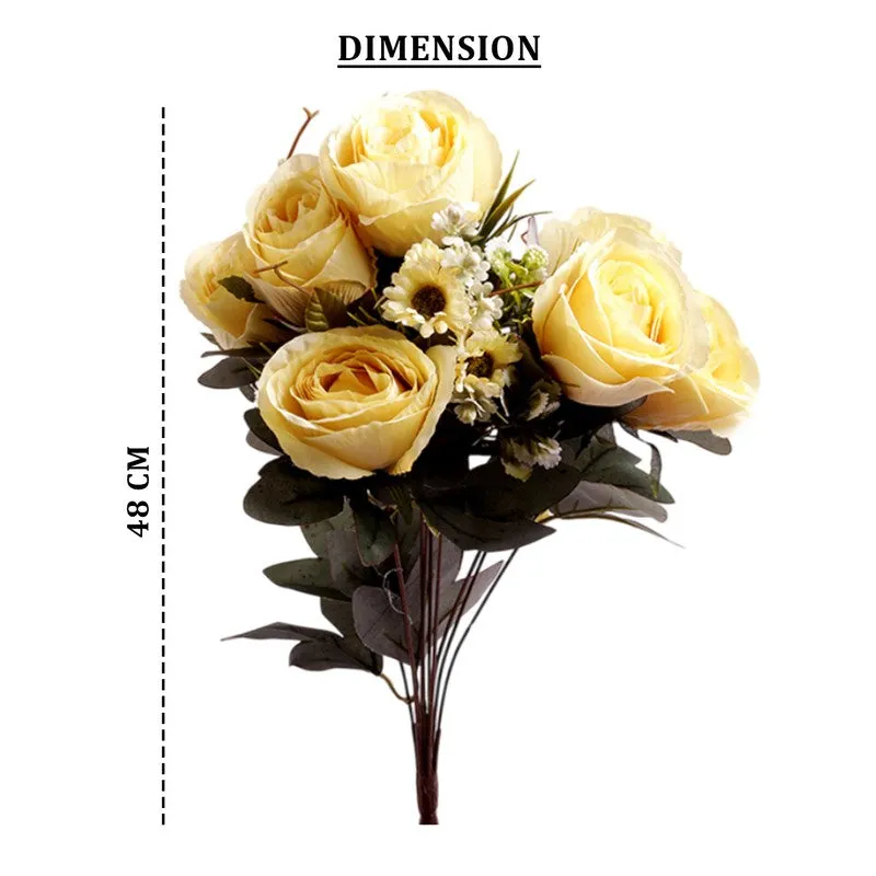 AarviDecor Sunny Rose Silk Artificial Flowers media 8