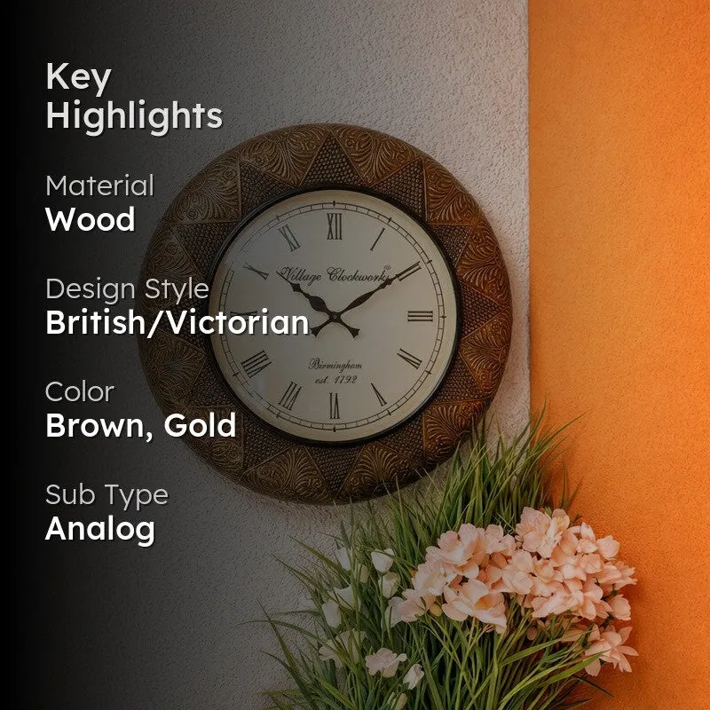 Unique Harmony Circle Wooden Wall Clock media 2