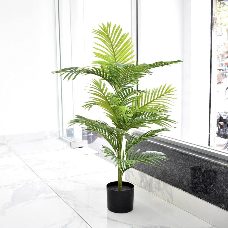 SereneLeaf Artificial Dracaena Plant With Black Plastic Pot - 3 Feet media 5