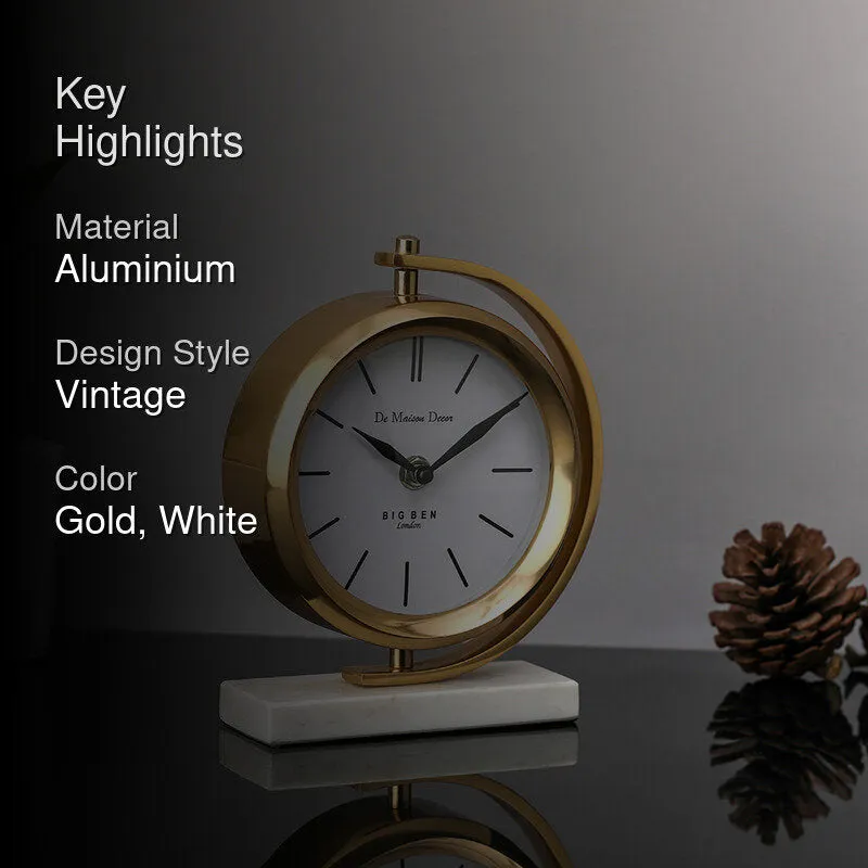 Clarrisa Table Clock - Gold & White media 2