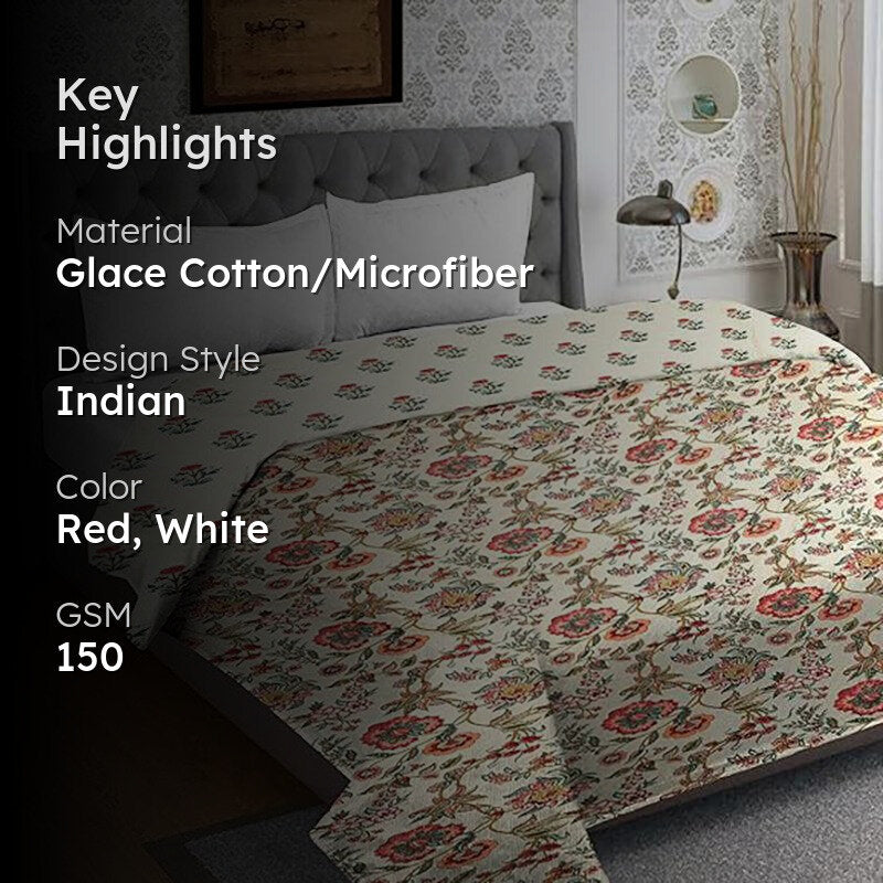 Busy Blooms Floral Comforter - 150 GSM media 2