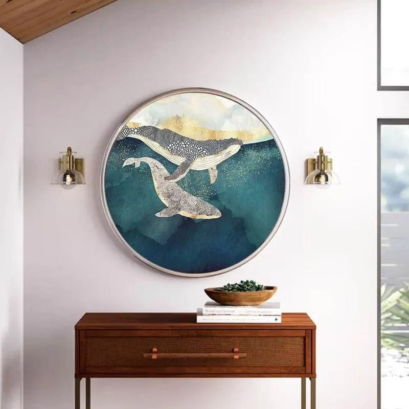 Whale Pair Canvas Wall Art media 1