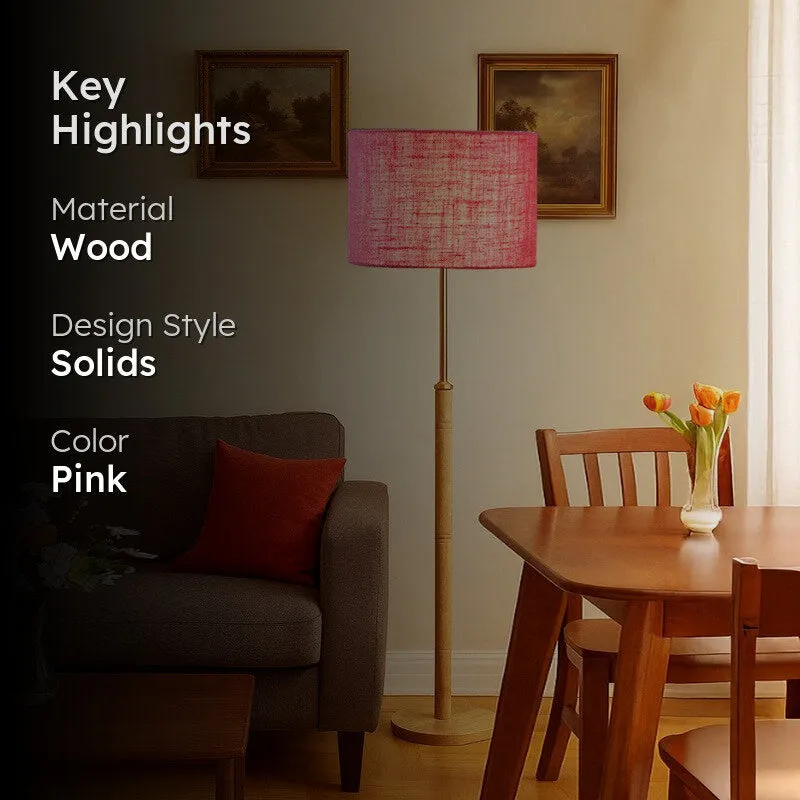 Zenith Glow Wooden Floor Lamp - Pink media 2