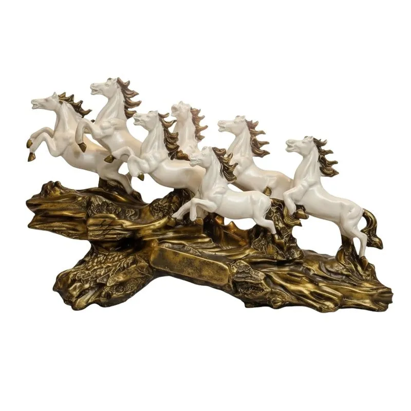 Galloping Grace Horse Resin Showpiece - White - 5