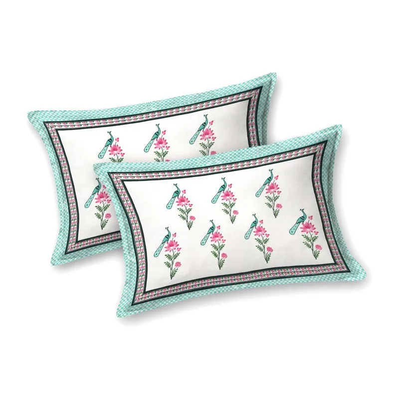 Patternza Cotton Bedsheet (Blue,Pink) - 240 TC media 4