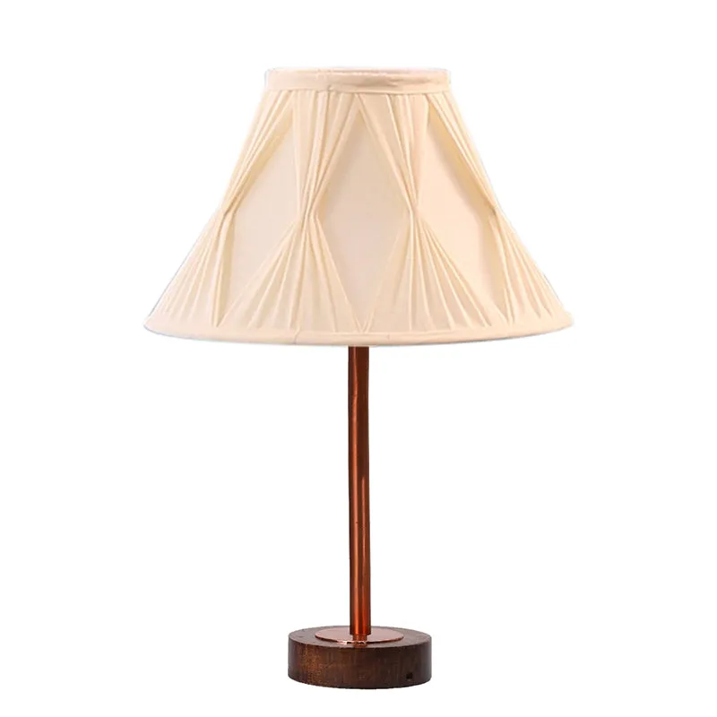 Pleatra Pinch Rodin Wooden Table Lamp - Ivory,Copper,Brown media 4
