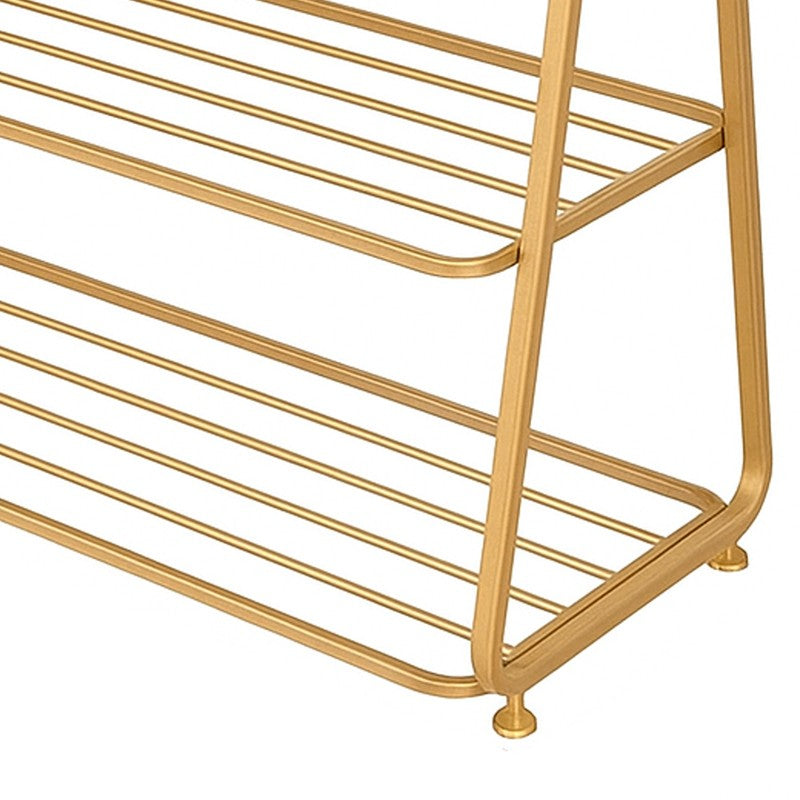 Shoehive 3-tier Metal Shoe Rack - Gold media 4