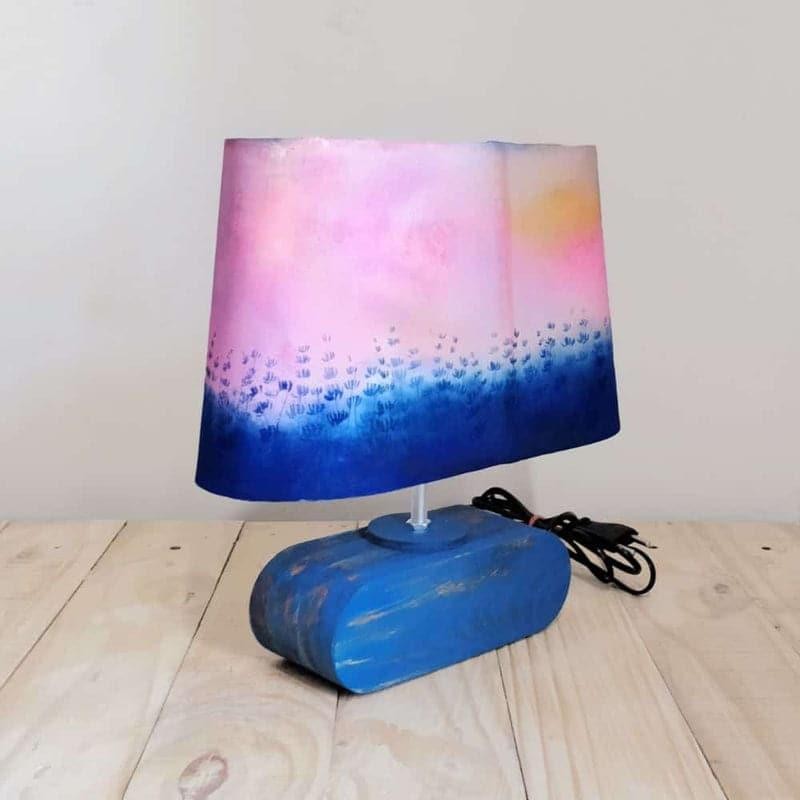 Horizon Glow Handpainted Fabric Table Lamp - Multicolor media 4