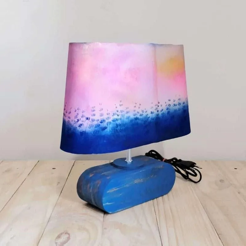 Horizon Glow Handpainted Fabric Table Lamp - Multicolor media 4