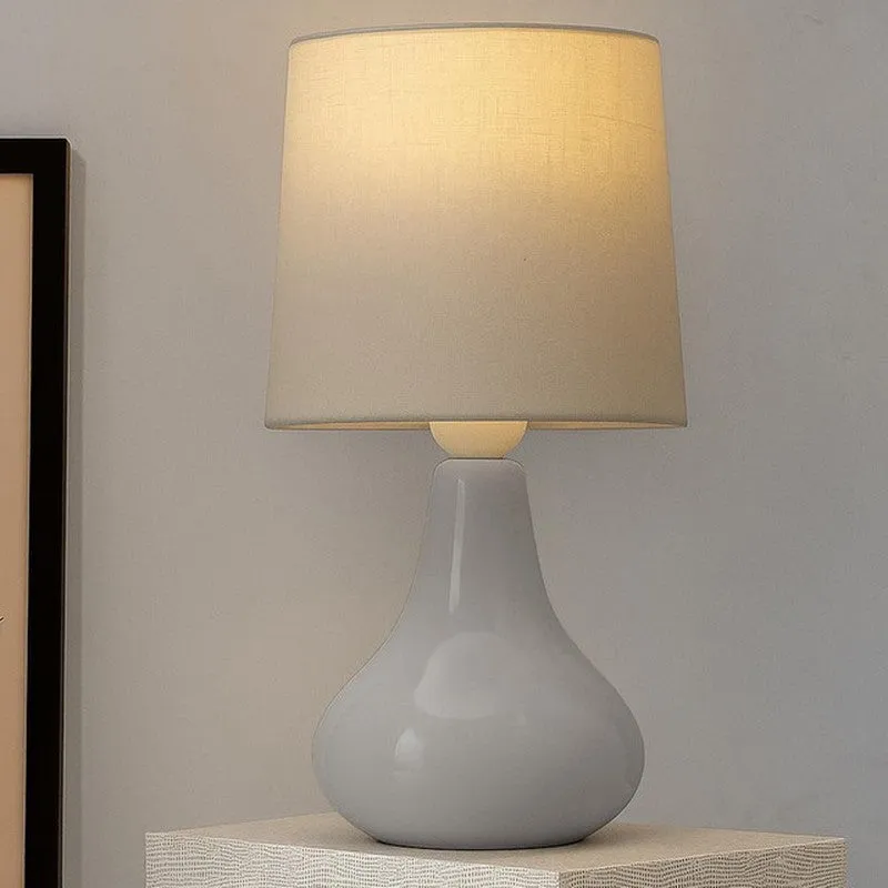 Perses Ceramic Fabric Table Lamp - White media 1