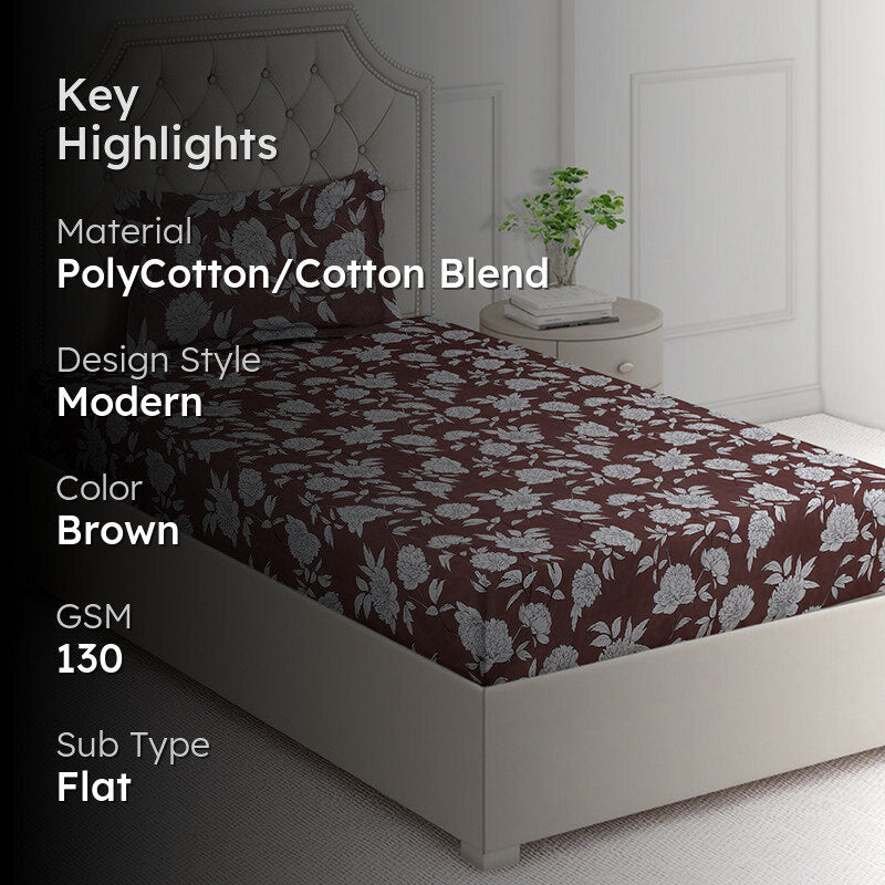 Petal Phase Floral Bedsheet - 130 GSM media 2