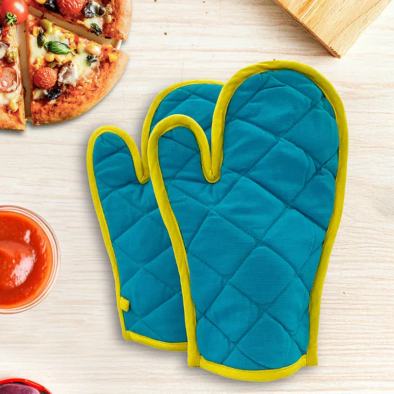 Swayam Teplo Kitchen Gloves (Blue & Yellow) - Set Of Two media 1