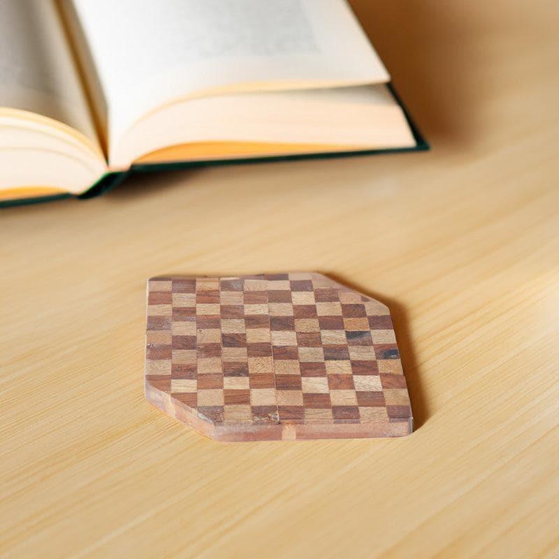 Timber Grid Coaster - Set Of Four