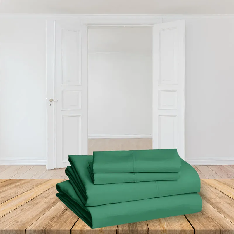 Moonweave Solid Cotton Bedsheet (Dark Green) - 400 TC media 6