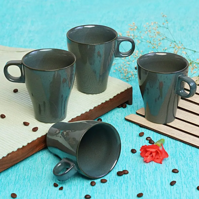 Ceramic Ceramic Coffee Mug (300 mL Each,Blue) - Set Of Four media 1