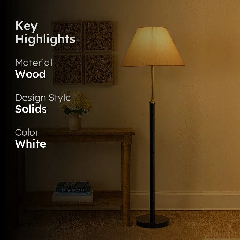 Halo Beam Wooden Floor Lamp - Ivory media 2