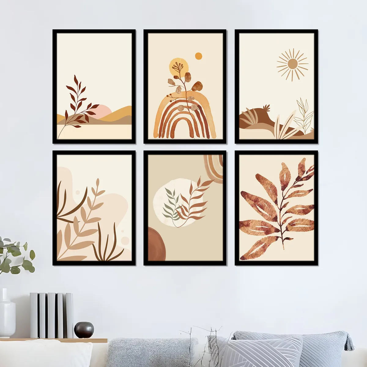 Solara Wall Painting With Frame - Set Of Six media 5