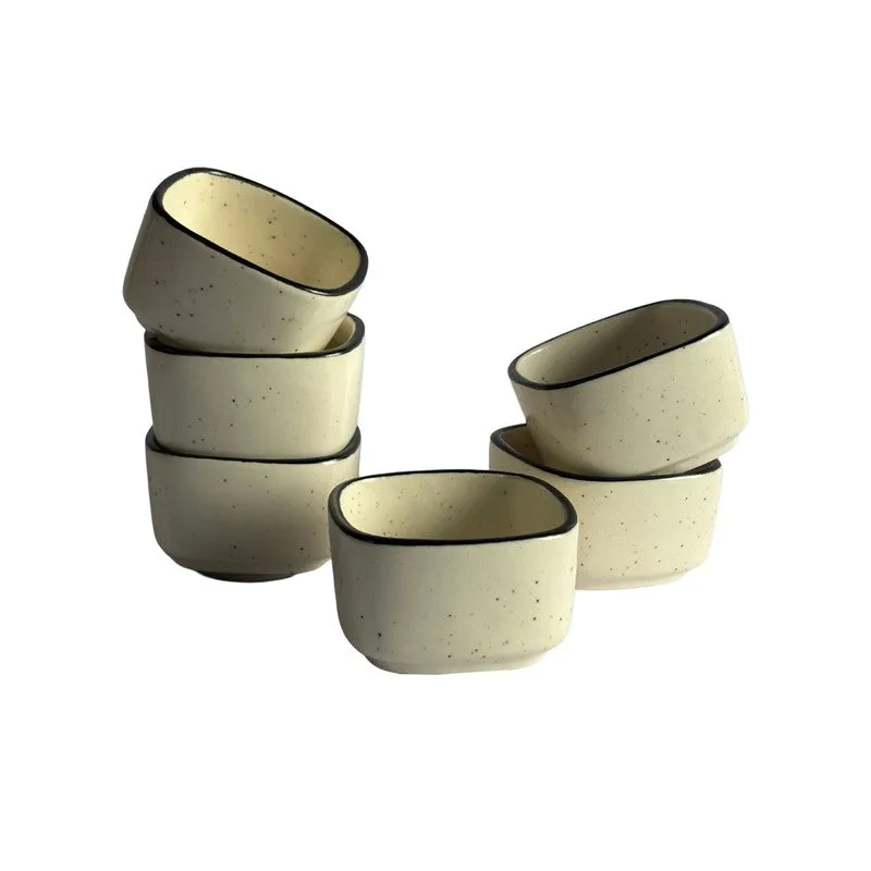 Culinex Ceramic Dip Bowls (White ,50 mL Each) - Set Of Six media 3