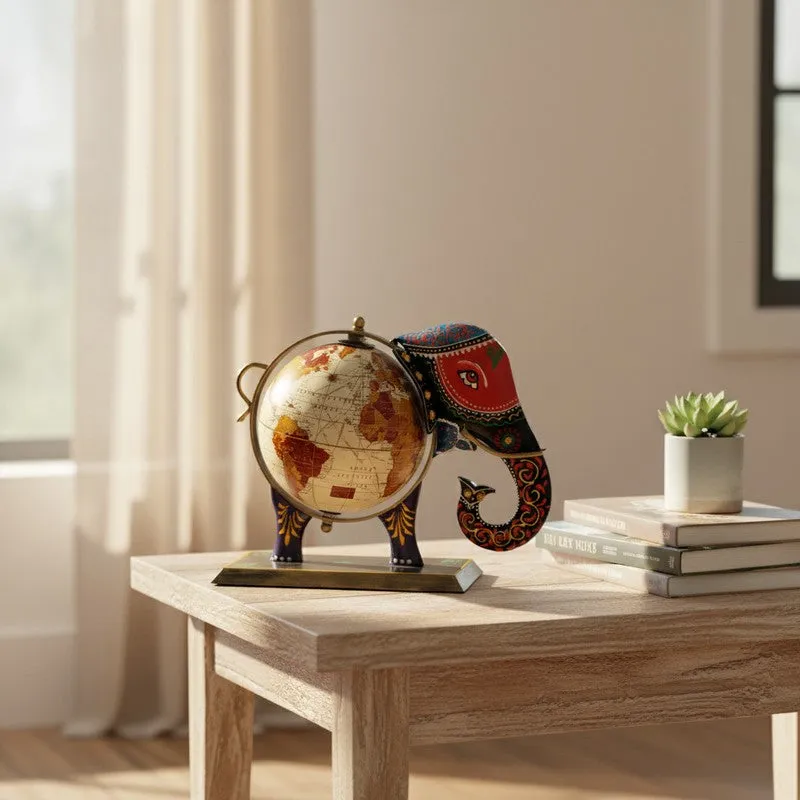 Elephanto Globe Iron Showpiece media 1