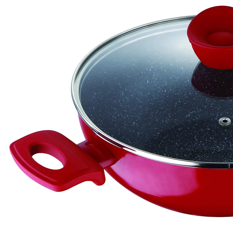 Bergner Bellini Plus Non Stick Kadhai With Lid (Red) - 3600 mL media 5