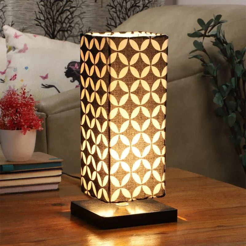 Tatania Ingram Fabric Table Lamp - Black,White media 1