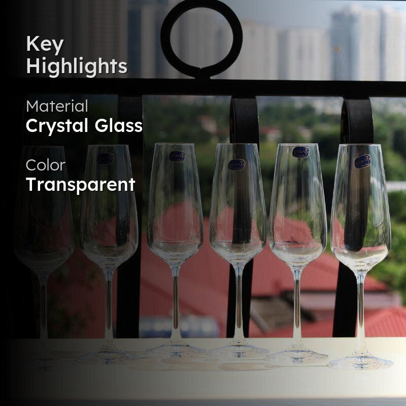 Stella Bohemia Crystal Flute Glasses (190 ML) - Set Of Six media 2