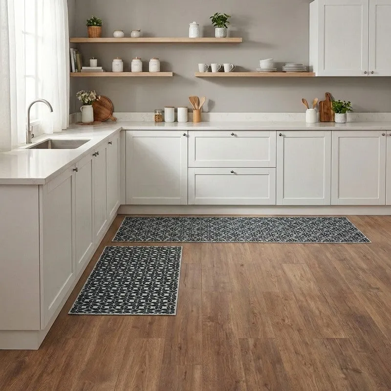 Abstract Balance Kitchen Floor Mats (Navy) - Set of Two media 4