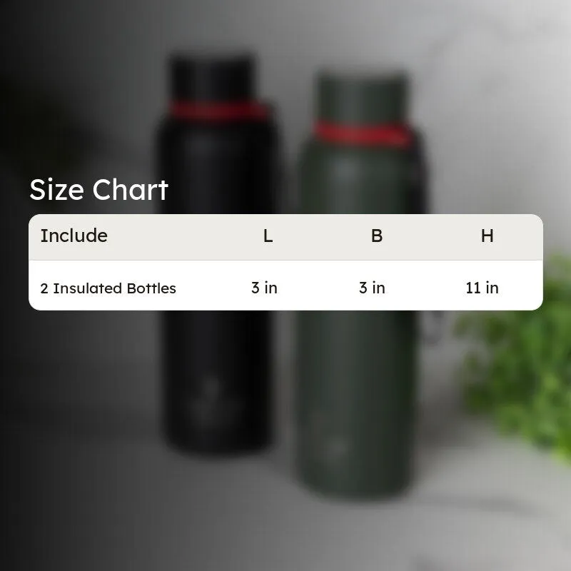 Aqueous Hot & Cold Thermos Water Bottle (Green & Black, 750 mL Each) - Set Of Two media 6