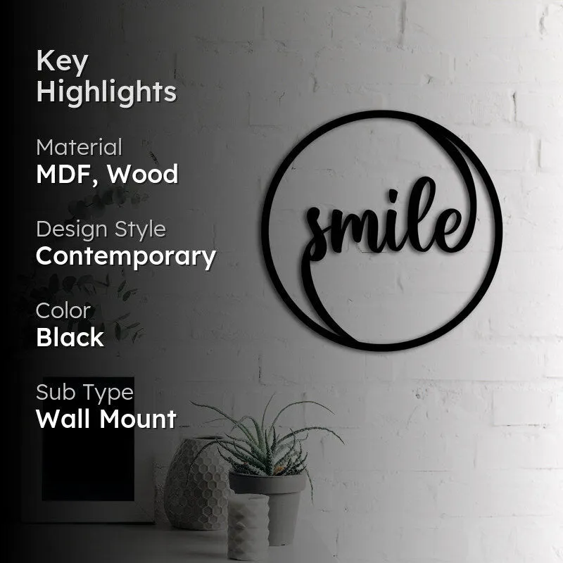 Smile Circle MDF & Wooden Wall Accent media 2