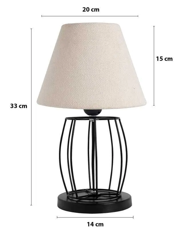 Labyrinth Fabric Table Lamp - Black,White media 6