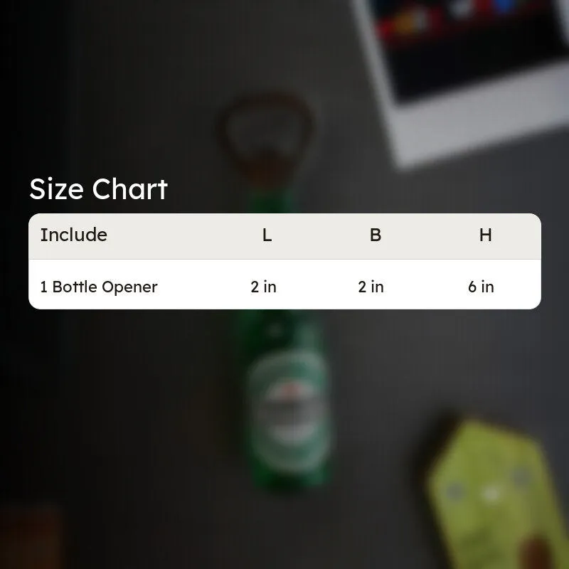 Blurred product background with size chart overlay