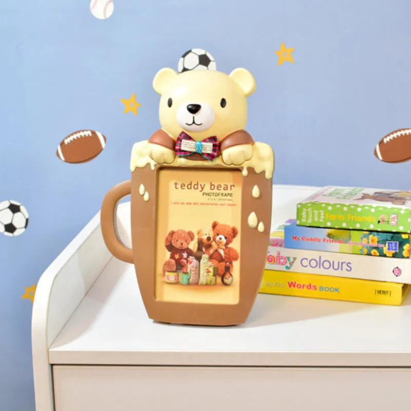 Teddy Sip Kids Photo Frame - Cream media 1