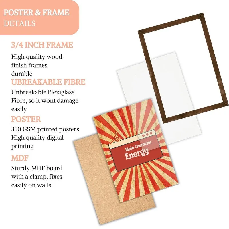 Retro Boost Paper Wall Painting With Frame - Brown media 6