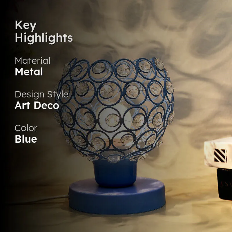 Crystal Swirls Metal Table Lamp - Blue media 2