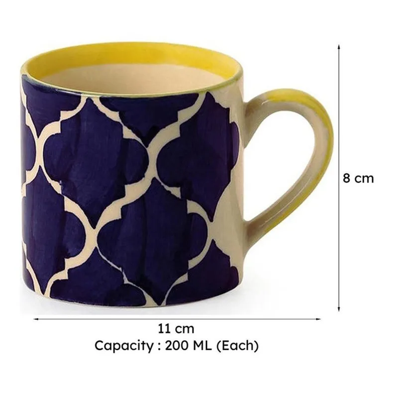 Moroccan Ceramic Tea Cup (200 mL Each) - Set of Six media 8