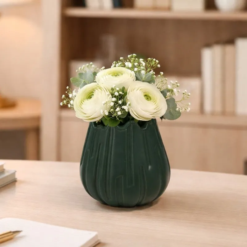 Quirky Pottery Vase - Green media 1