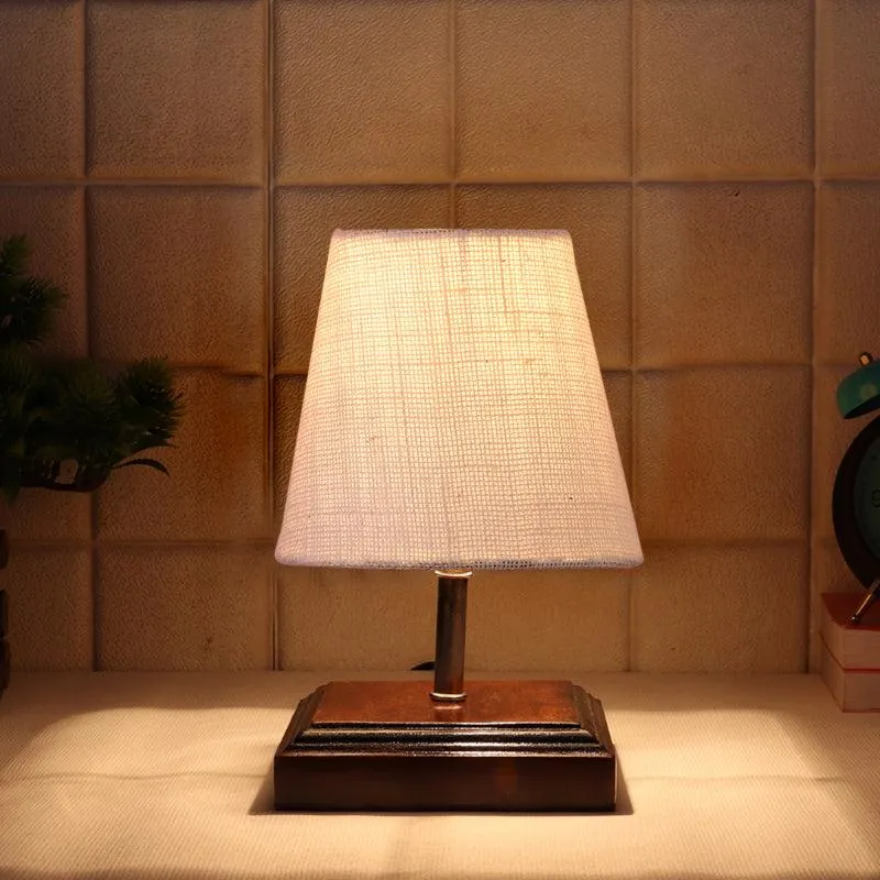 Niksha Jute Table Lamp - White,Brown media 1